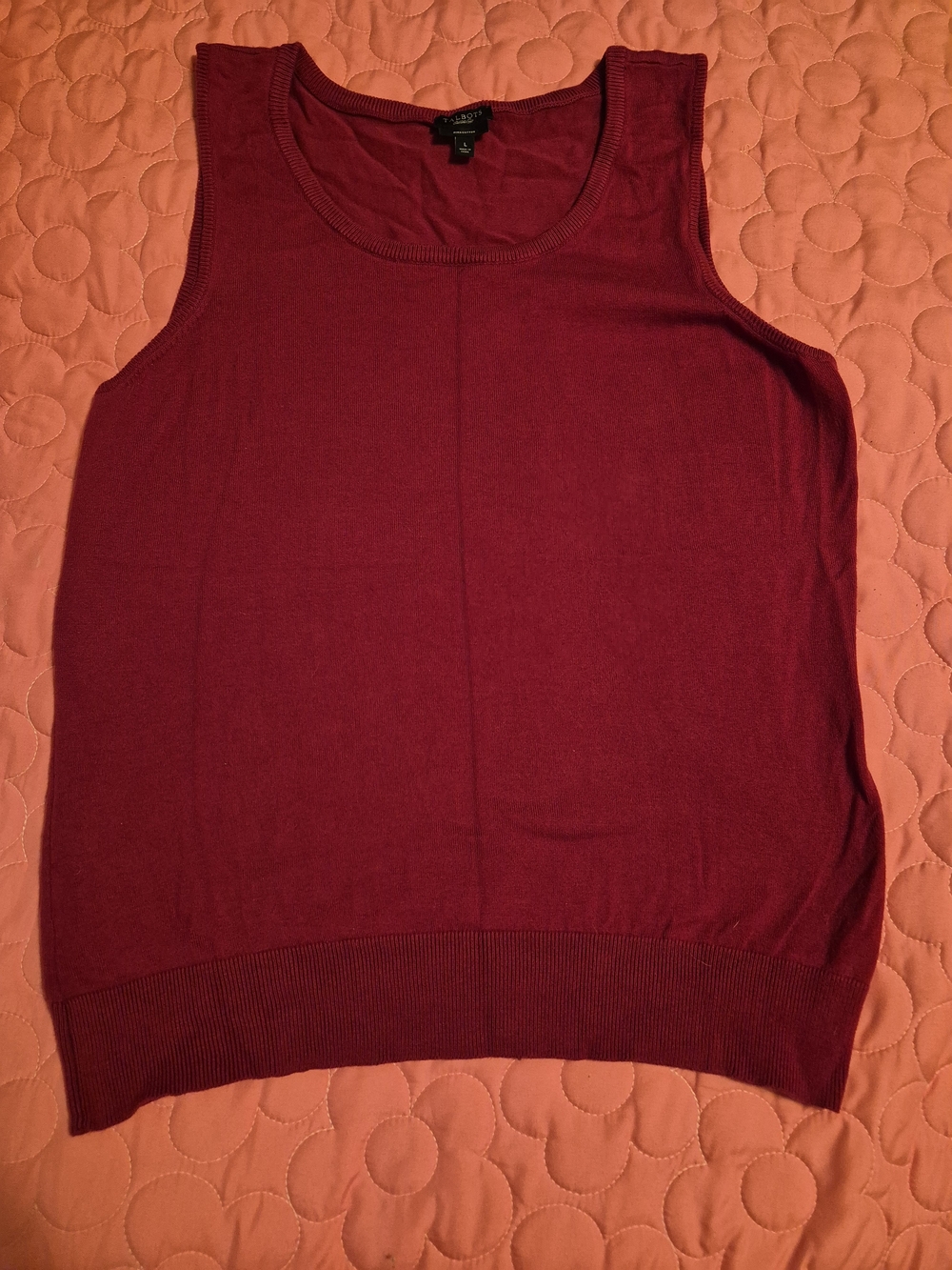Talbots Sleeveless Knit Tank - Burgundy